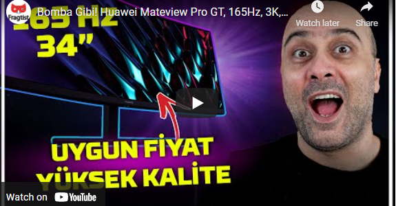 Bomba Gibi! Huawei Mateview Pro GT, 165Hz, 3K, 34″ Inç, Kavisli Monitör İncelemesi
