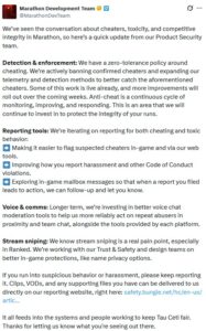 Bungie, Marathon Hilecilerine Karşı Sert Önlemler Alıyor